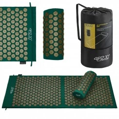 Коврик акупунктурный с валиком 4FIZJO Classic Mat XL Аппликатор Кузнецова Navy Green/Gold (P-5907739313317)