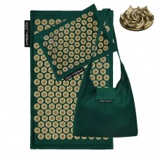 Коврик акупунктурный с подушкой 4FIZJO Eco Mat Аппликатор Кузнецова Navy Green/Gold (P-5907739312891)