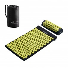 Килимок акупунктурний з валиком 4FIZJO Classic Mat Аплікатор Кузнєцова Black/Yellow (P-5907739310613)