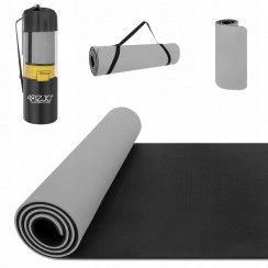 Коврик (мат) спортивный 4FIZJO TPE 180 x 60 x 1 см для йоги и фитнеса Grey/Black (P-5907739311931)