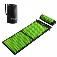 Массажный коврик с валиком 4FIZJO Classic Mat XL Аппликатор Кузнецова Black/Green (P-5907222931769)