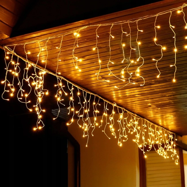 Гірлянда бахрома вулична (зовнішня) Springos 8 м 200 LED CL0201 Warm White