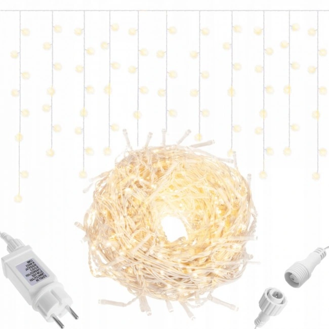 Гірлянда бахрома вулична (зовнішня) Springos 8 м 200 LED CL0201 Warm White