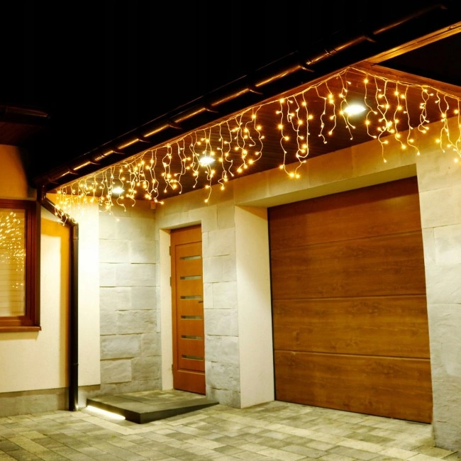 Гірлянда бахрома вулична (зовнішня) Springos 8 м 200 LED CL0201 Warm White