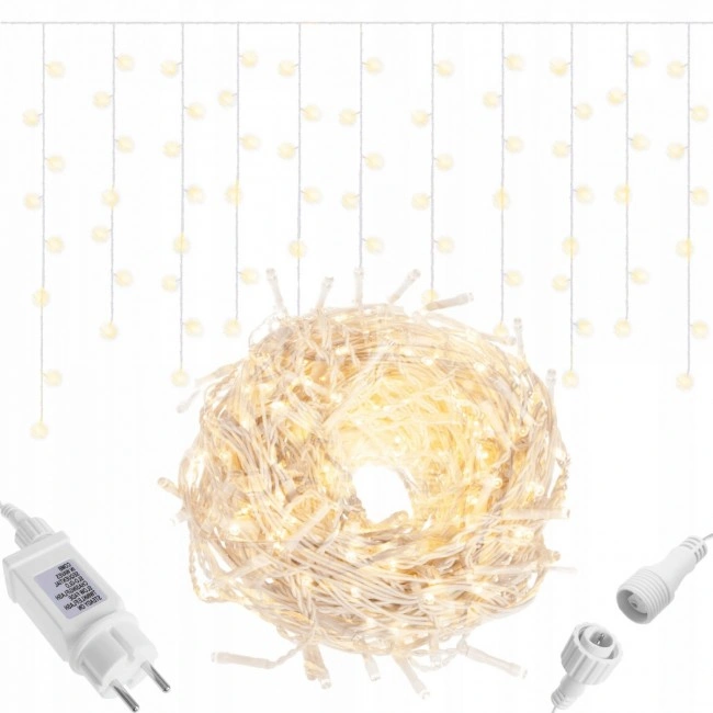 Гірлянда бахрома вулична (зовнішня) Springos 8 м 200 LED CL0201 Warm White
