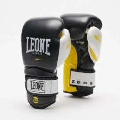 Боксерские перчатки Leone Tecnico Black Yellow 16 ун.