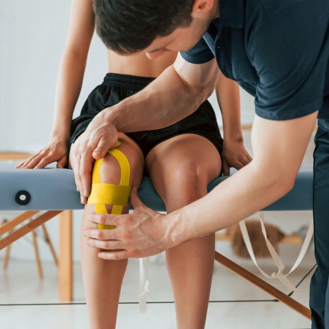 Стрічка кінезіологічна (кінезіо тейп) 4FIZJO 5 см x 5 м Yellow (P-5907739318824)