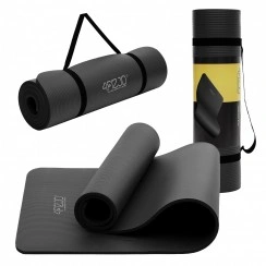 Коврик (мат) спортивный 4FIZJO NBR 180 x 60 x 1 см для йоги и фитнеса Black (P-5907222931462)