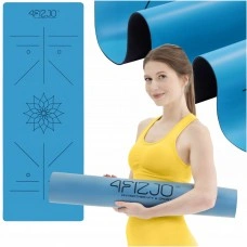 Коврик (мат) спортивный 4FIZJO PU 183 x 68 x 0.4 см для йоги и фитнеса Blue (P-5907739319555)