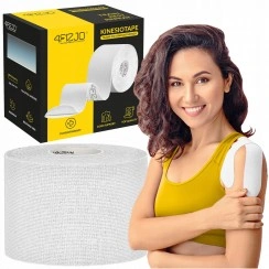 Лента кинезиологическая (кинезио тейп) 4FIZJO 5 см x 5 м White (P-5907739318831)