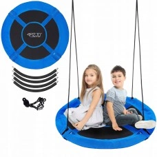 Качеля-гнездо круглая 4FIZJO XL 110 см Black/Blue (P-5907739316677)