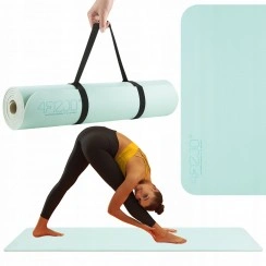 Коврик (мат) спортивный 4FIZJO TPE 180 x 60 x 0.6 см для йоги и фитнеса Mint/Grey (P-5907739317070)