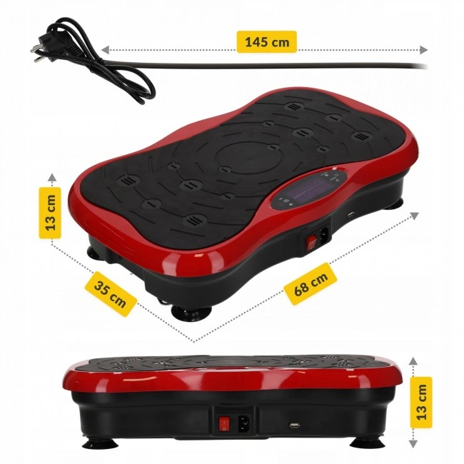 Віброплатформа для тренувань 4FIZJO Ultra+ з пультом та еспандерами Black/Red (P-5905973401531)