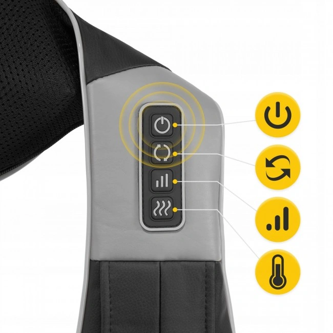 Накидка-масажер 4FIZJO Shiatsu Ultra+ для шиї та спини, акумуляторний Black/Grey (P-5907739319098)