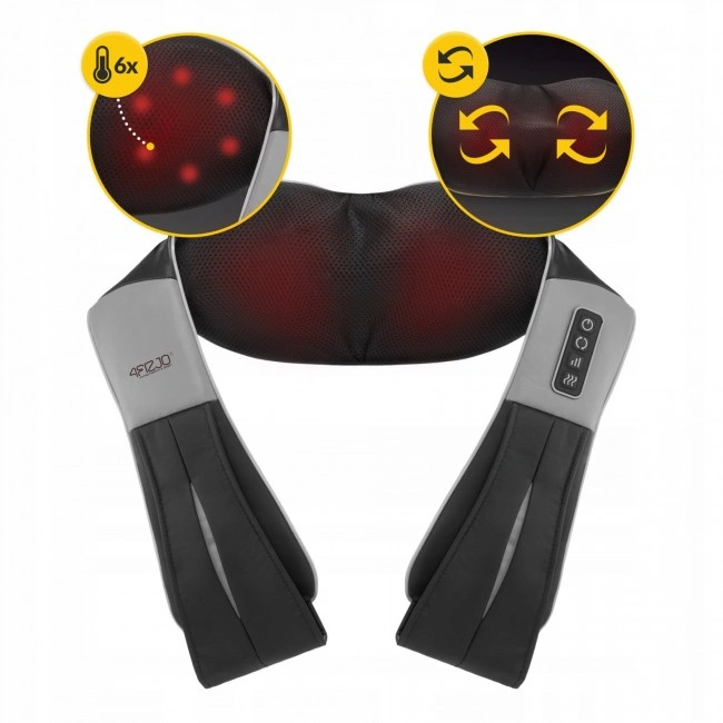 Накидка-масажер 4FIZJO Shiatsu Ultra+ для шиї та спини, акумуляторний Black/Grey (P-5907739319098)