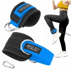 Манжеты для тяги 4FIZJO Ankle Strap 2шт Black/Blue (P-5907739314833)