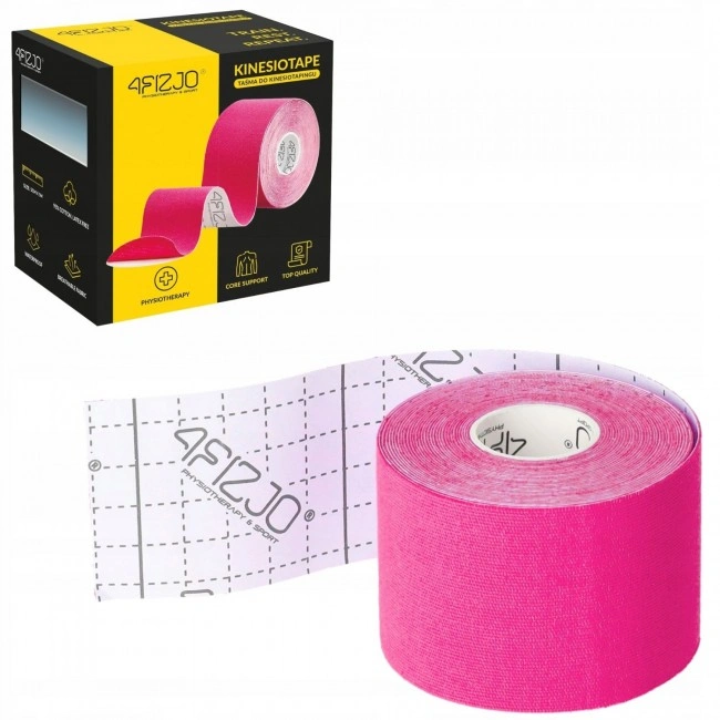 Лента кинезиологическая (кинезио тейп) 4FIZJO 5 см x 5 м Pink (P-5907739316004)