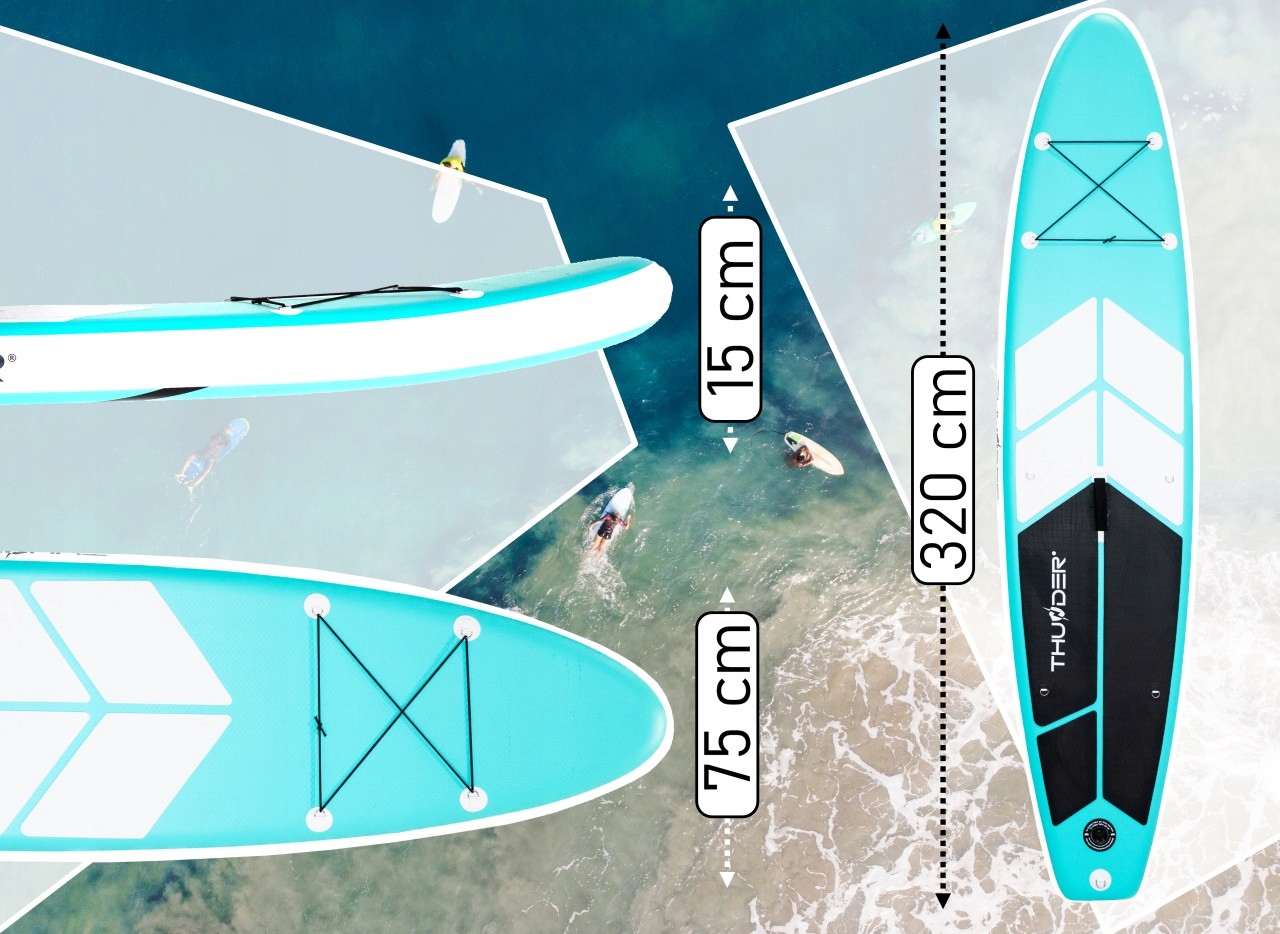Deska SUP 320CM nadmuchiwana paddle stabilna wiosło zestaw Thunder Kod producenta SUPBOARD-TUR
